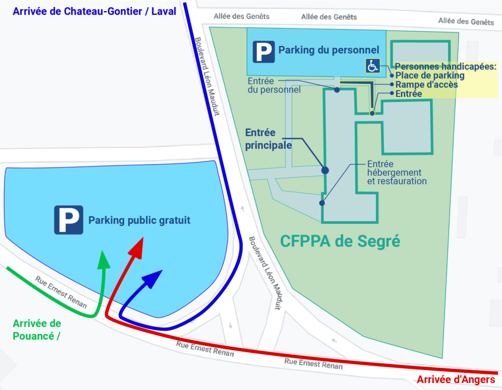 plan d'accès CFPPA Segré